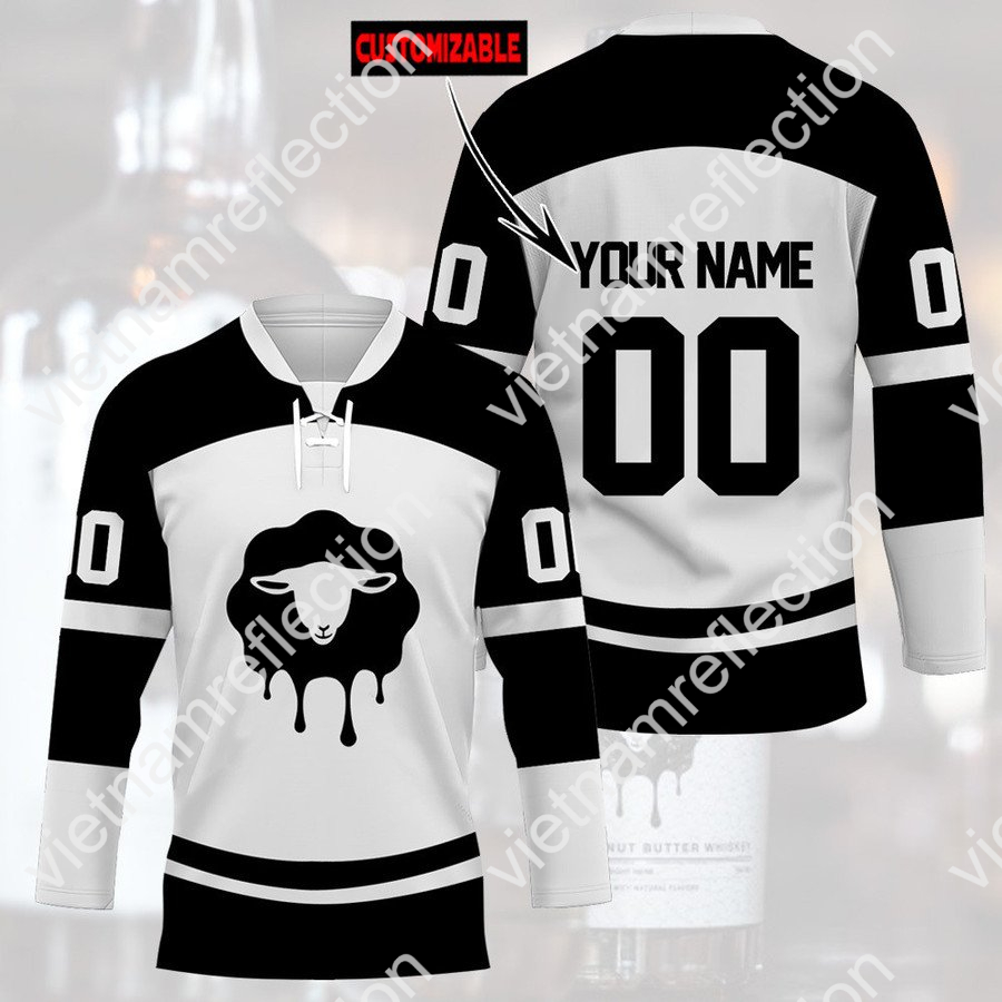 Skrewball whisky custom name and number hockey jersey