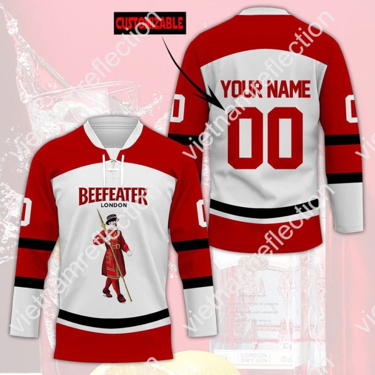 Beefeater whisky custom name and number hockey jersey