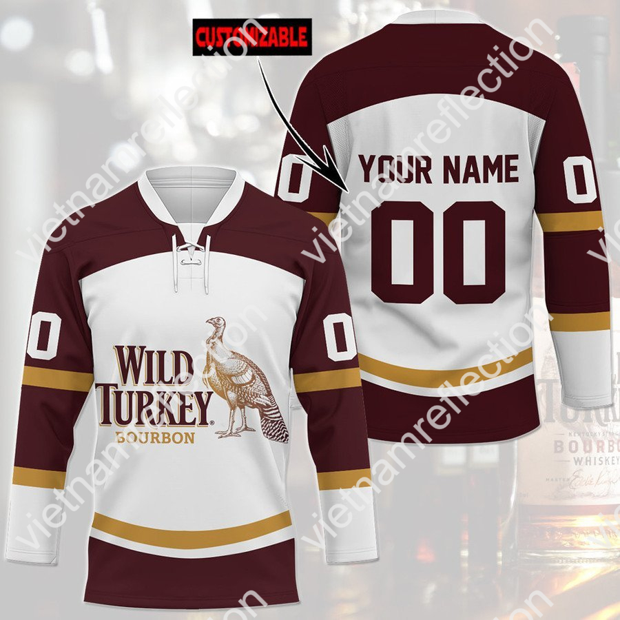 Wild Turkey whisky custom name and number hockey jersey