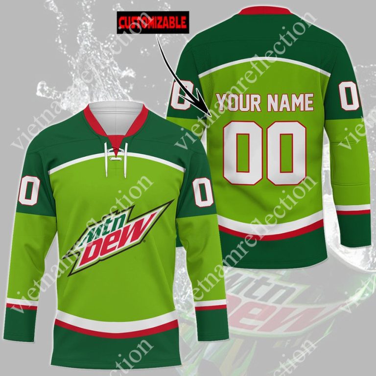 Personalized Mountain Dew hockey jersey