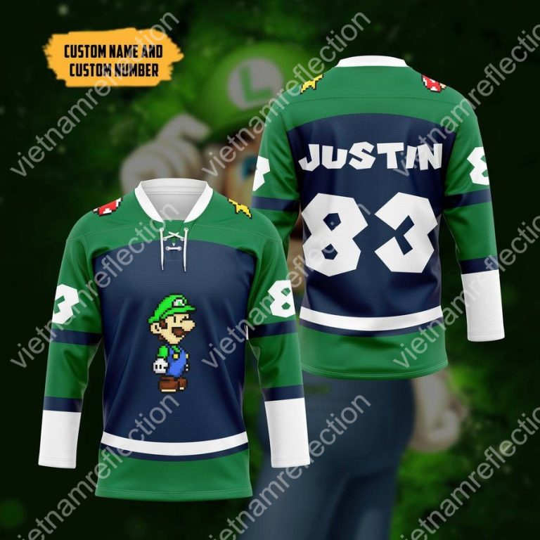 Personalized Super Mario Luigi hockey jersey