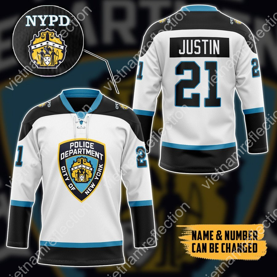 Personalized New York Police Department hockey jersey