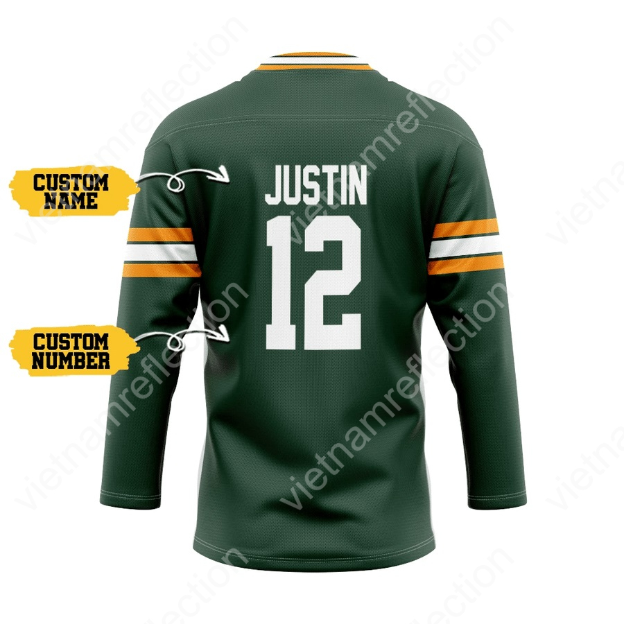 Personalized Green Bay Packers NFL hockey jersey