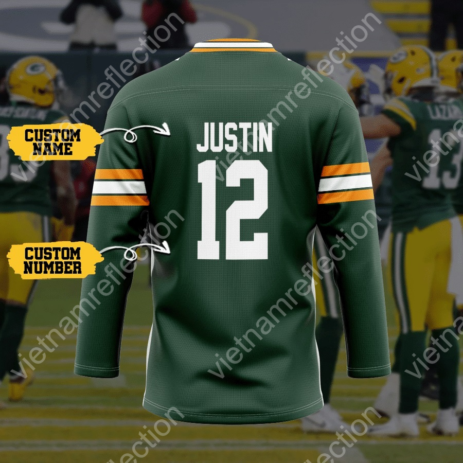 Personalized Green Bay Packers NFL hockey jersey