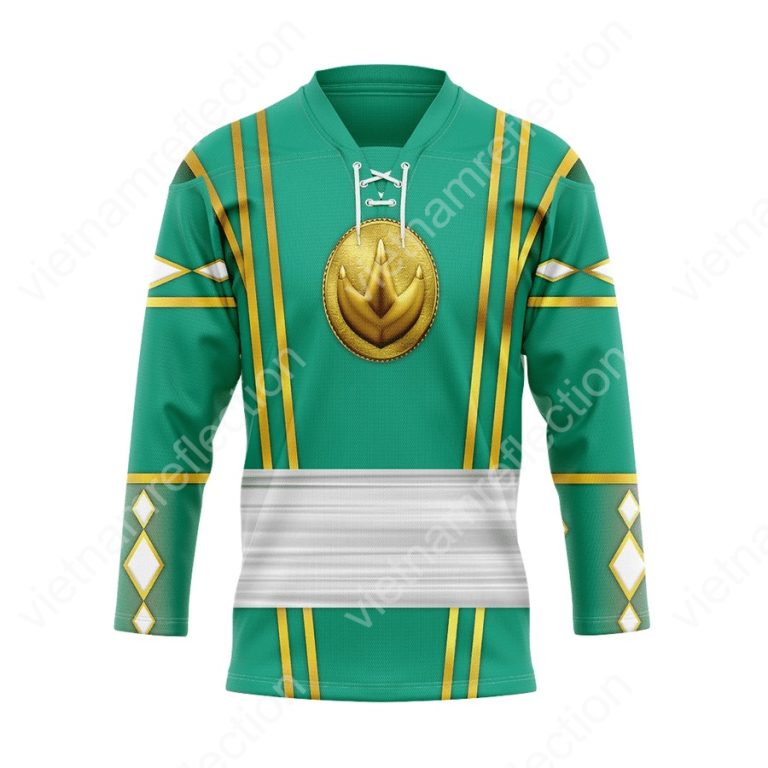 Mighty Morphin Power Rangers Green Ranger Ninjetti hockey jersey