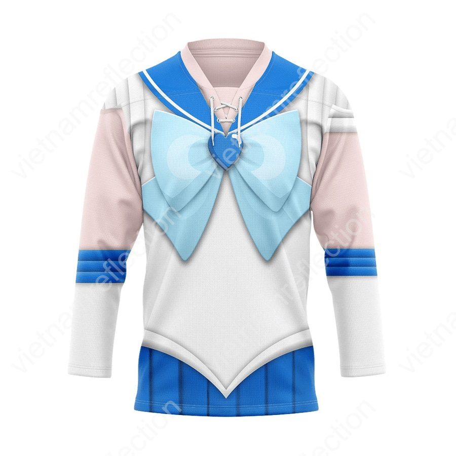 Sailor Moon Sailor Mercury cosplay hockey jersey