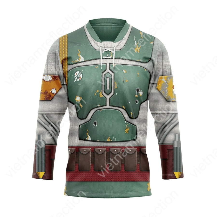 Star Wars Boba Fett cosplay hockey jersey