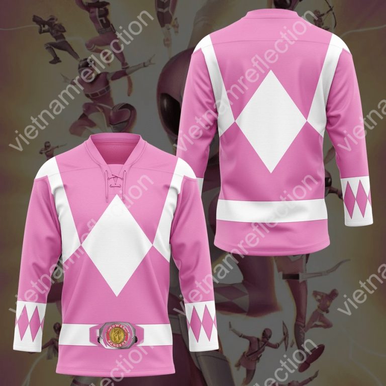 Mighty Morphin Power Rangers Pink Ranger hockey jersey