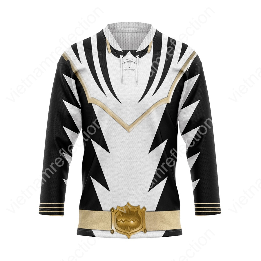 Power Rangers Dino Thunder White Ranger hockey jersey