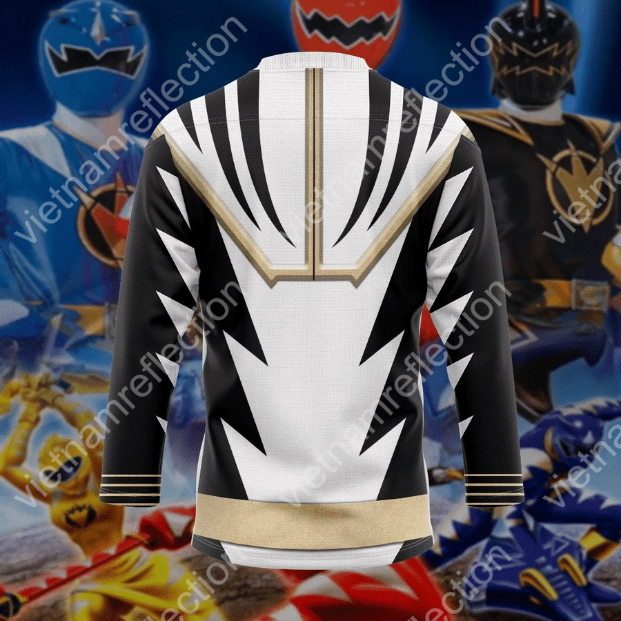 Power Rangers Dino Thunder White Ranger hockey jersey