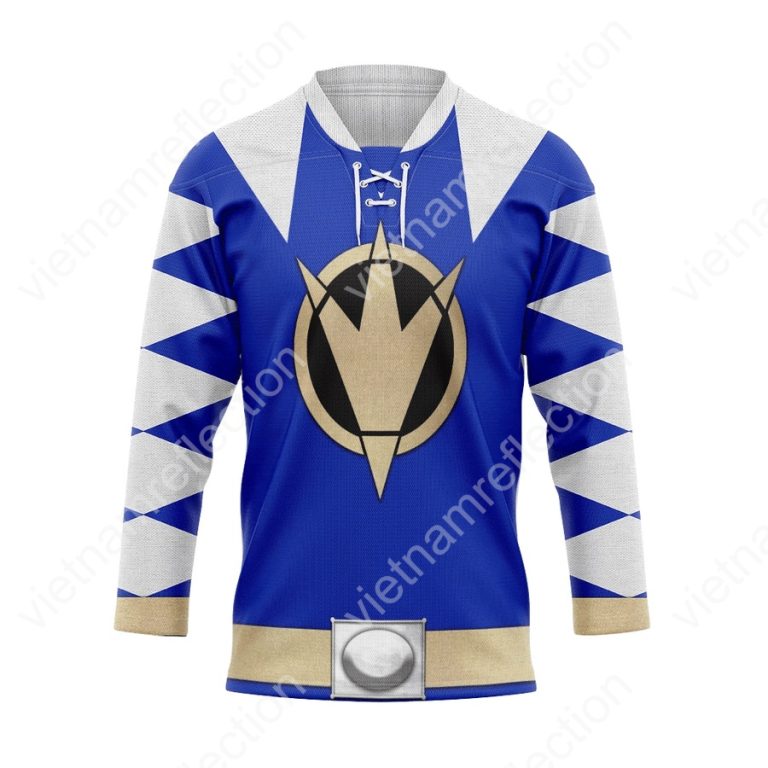 Power Rangers Dino Thunder Blue Ranger hockey jersey