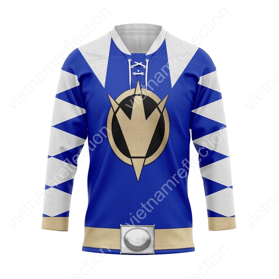 Power Rangers Dino Thunder Blue Ranger hockey jersey