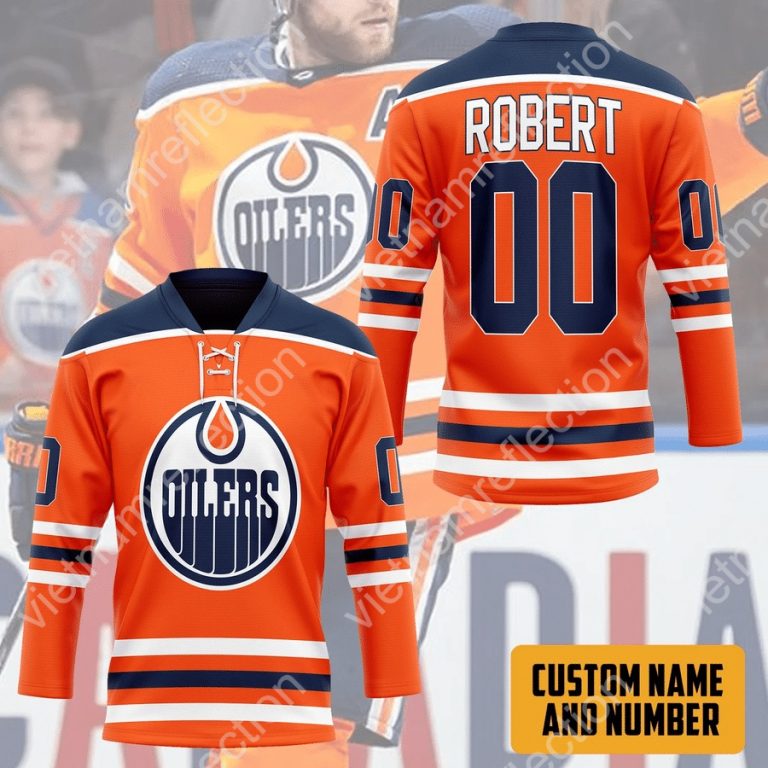 Personalized Edmonton Oilers NHL hockey jersey