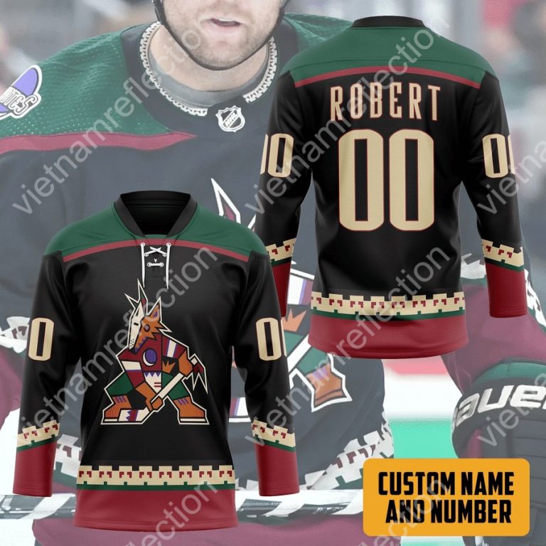 Personalized Arizona Coyotes NHL black hockey jersey