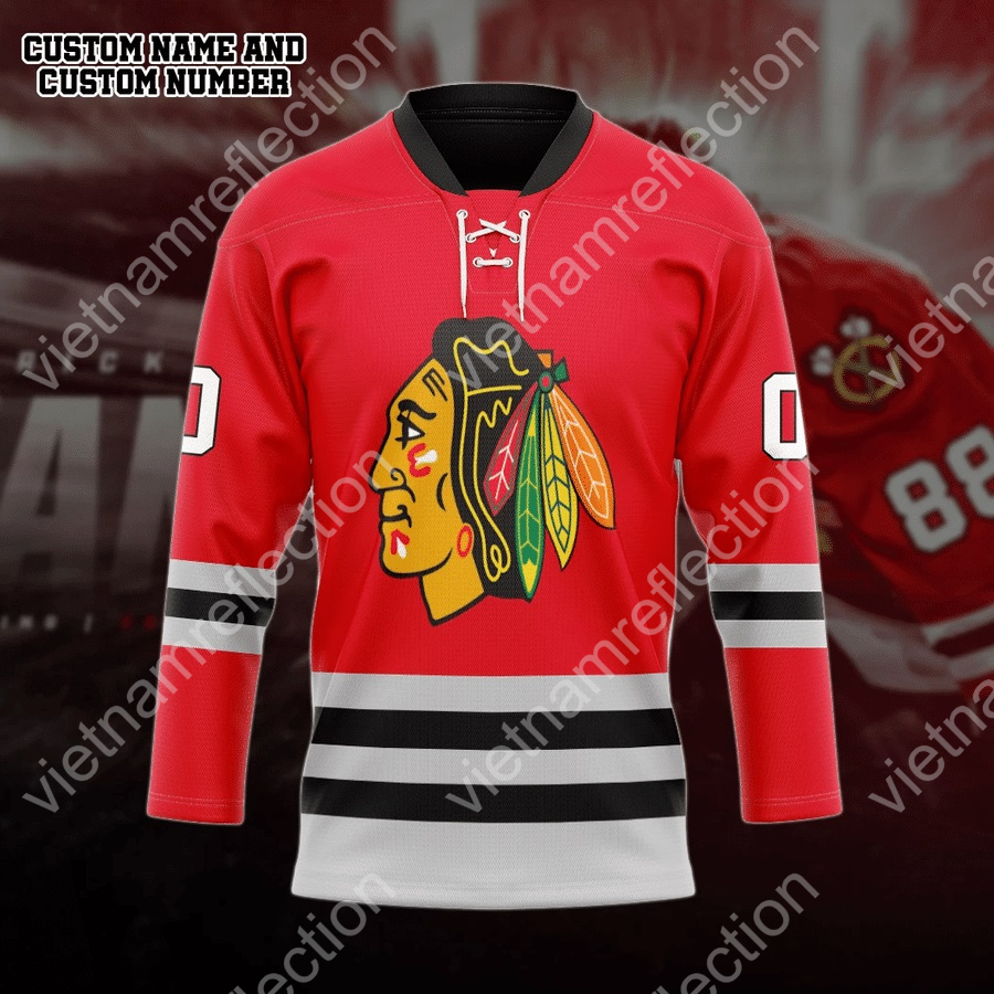 Personalized Chicago Blackhawks NHL hockey jersey