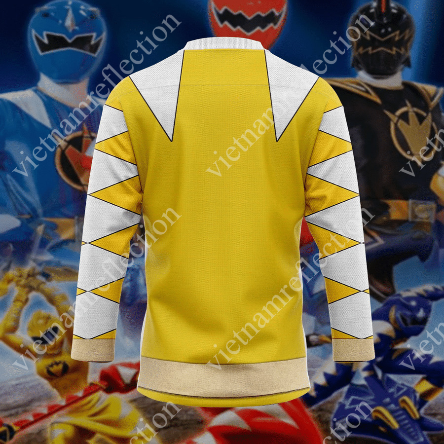 Power Rangers Dino Thunder Yellow Ranger hockey jersey