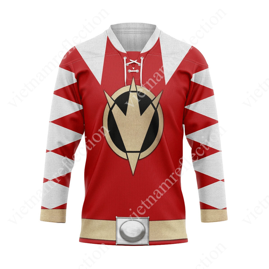 Power Rangers Dino Thunder Red Ranger hockey jersey