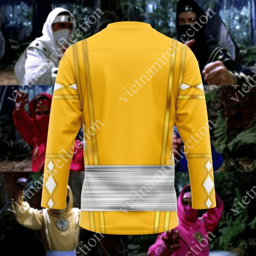 Mighty Morphin Power Rangers Yellow Bear Ninja Ranger Ninjetti hockey jersey