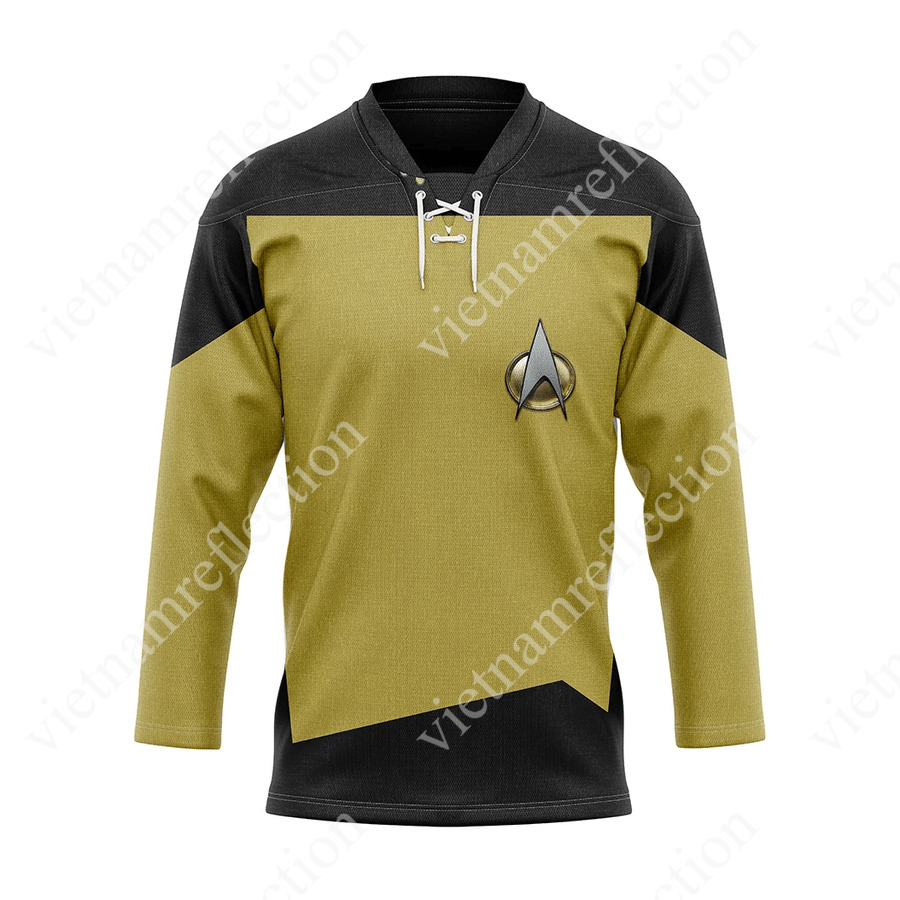 Star Trek The Next Generation 1987 1994 yellow hockey jersey