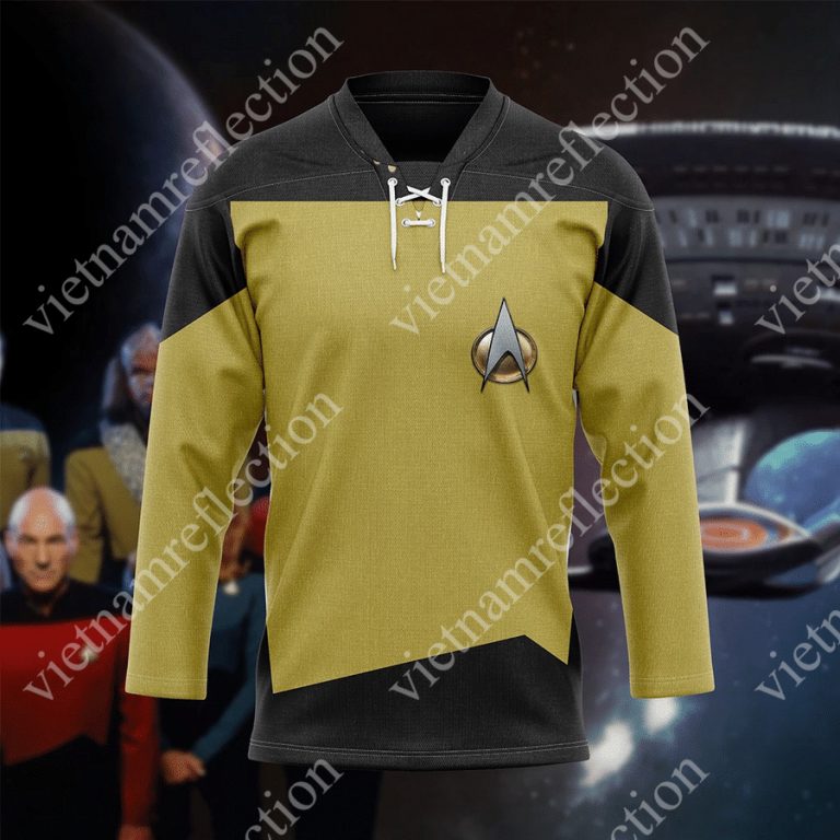 Star Trek The Next Generation 1987 1994 yellow hockey jersey