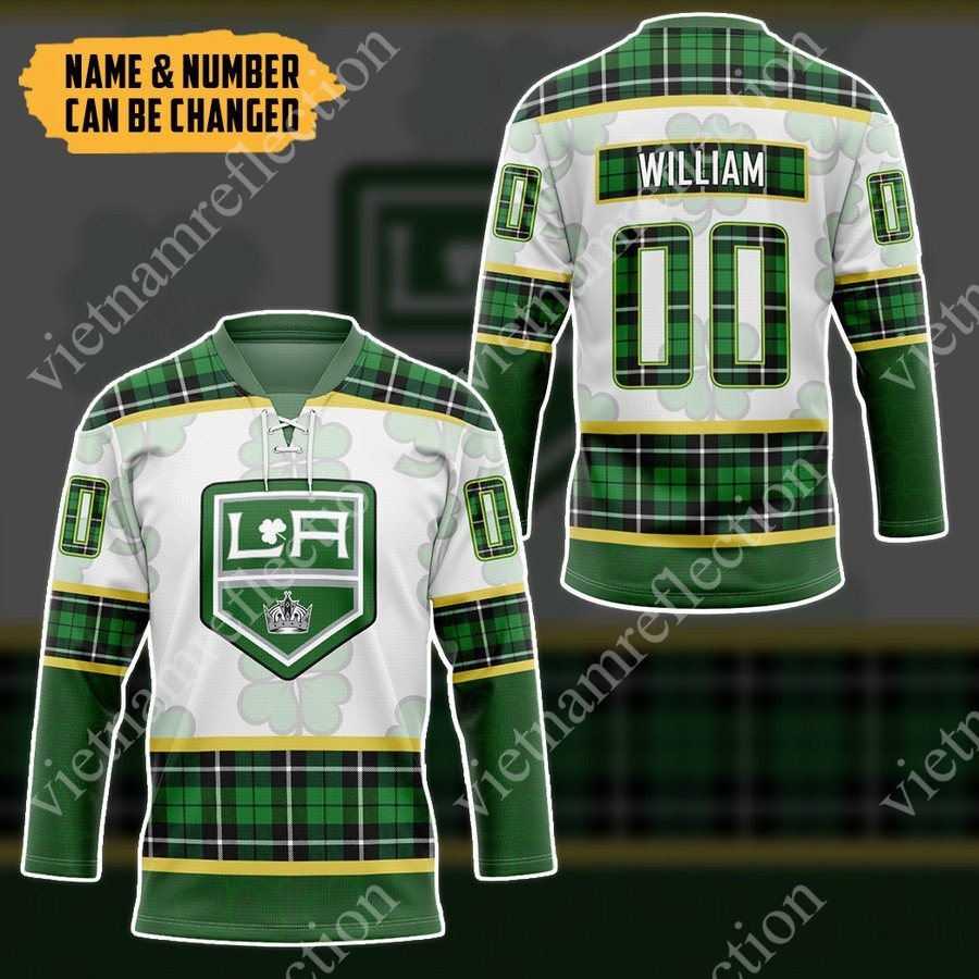 Personalized St. Patrick's Day Los Angeles Kings NHL hockey jersey
