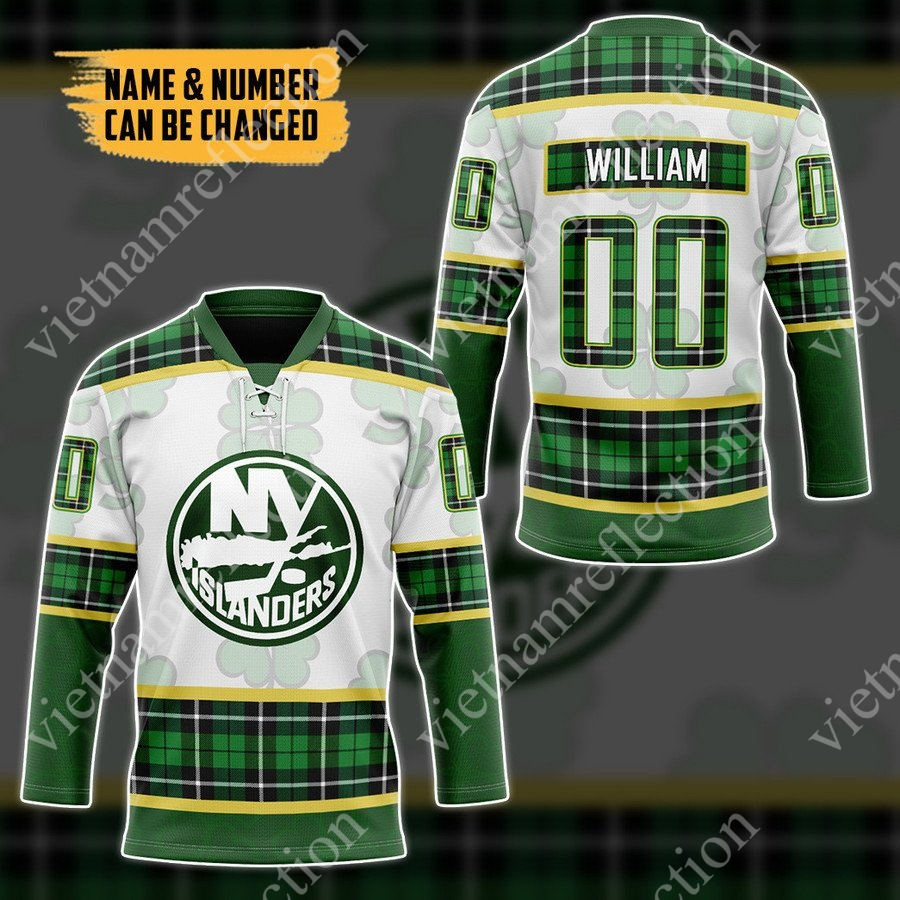 Personalized St. Patrick's Day New York Islanders NHL hockey jersey