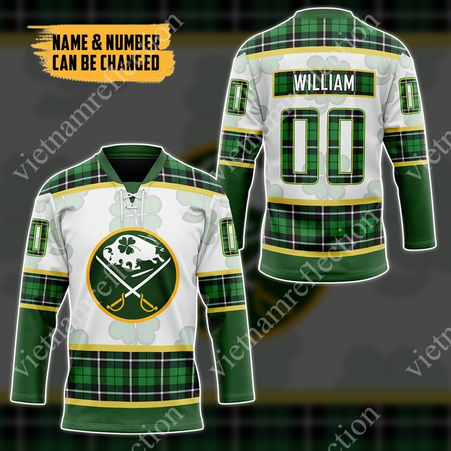 Personalized St. Patrick's Day Buffalo Sabres NHL hockey jersey