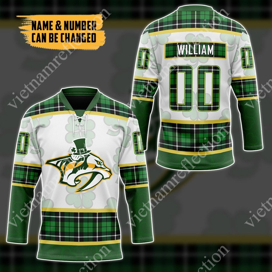 Personalized St. Patrick's Day Nashville Predators NHL hockey jersey