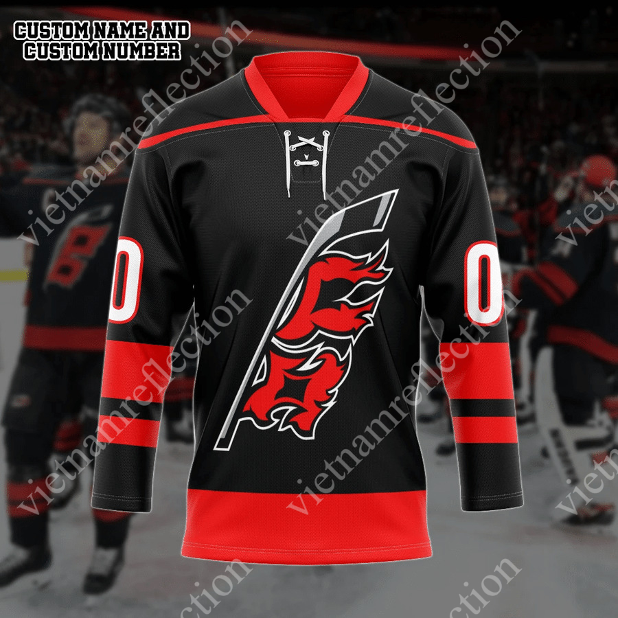 Personalized Carolina Hurricanes black NHL hockey jersey