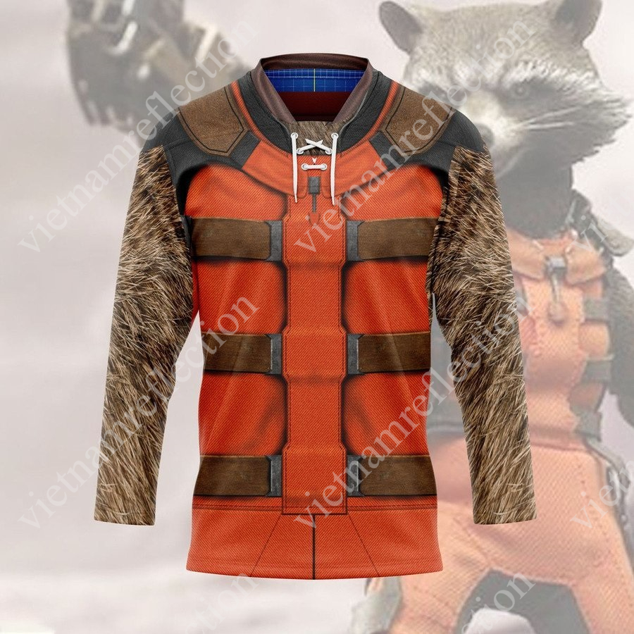 Guardians of the Galaxy Raccoon cosplay hockey jersey