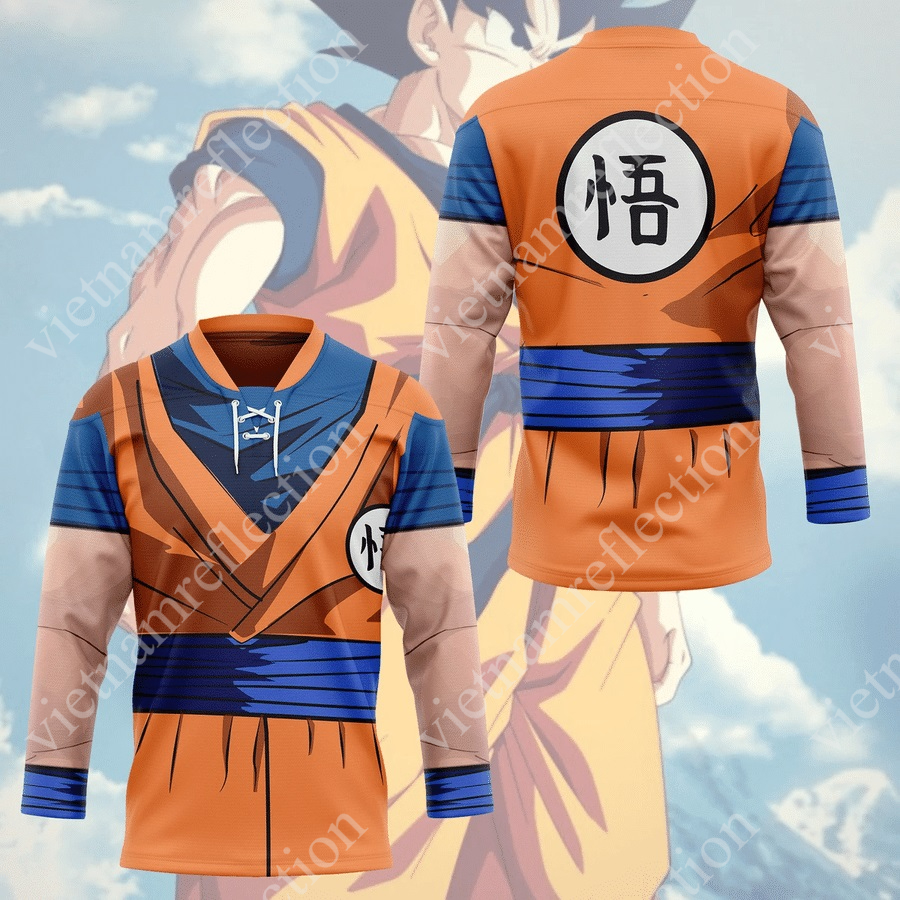 Dragon Ball Son Goku cosplay hockey jersey