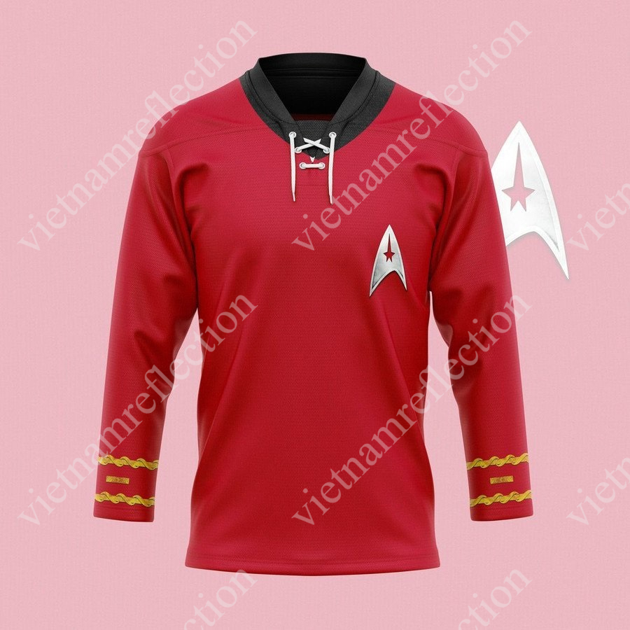 Star Trek red uniform hockey jersey