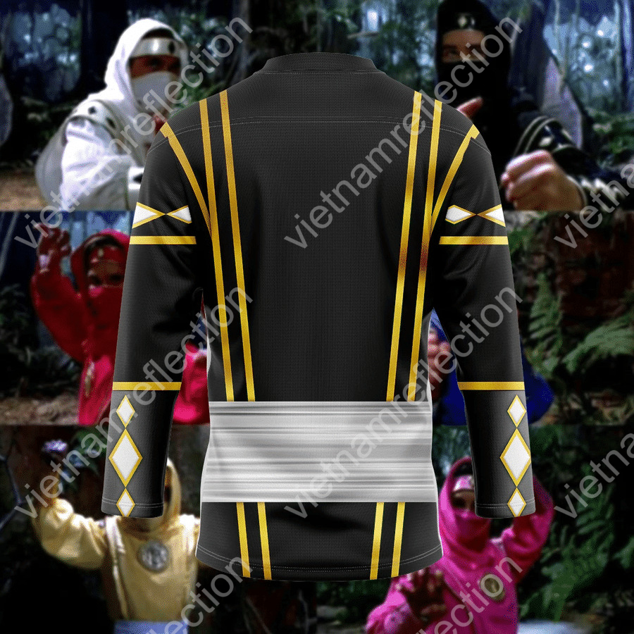 Mighty Morphin Power Rangers Black Frog Ninja Ranger Ninjetti hockey jersey