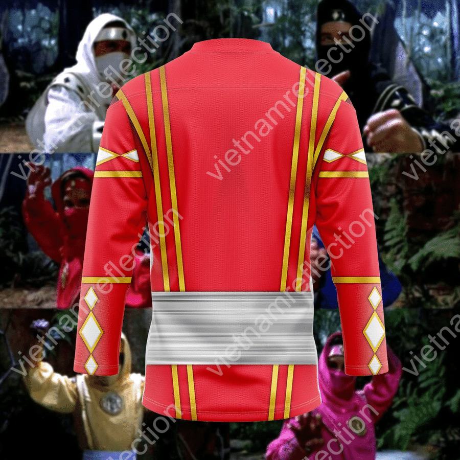 Mighty Morphin Power Rangers Red Ape Ninja Ranger Ninjetti hockey jersey