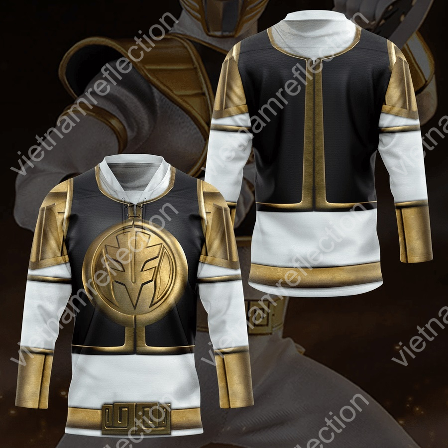 Mighty Morphin Power Rangers White Ranger hockey jersey