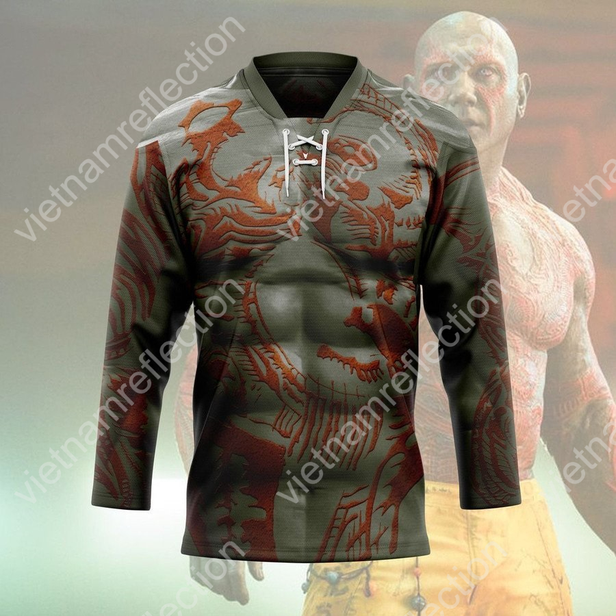 Guardians of the Galaxy Drax The Destroyer cosplay hockey jersey