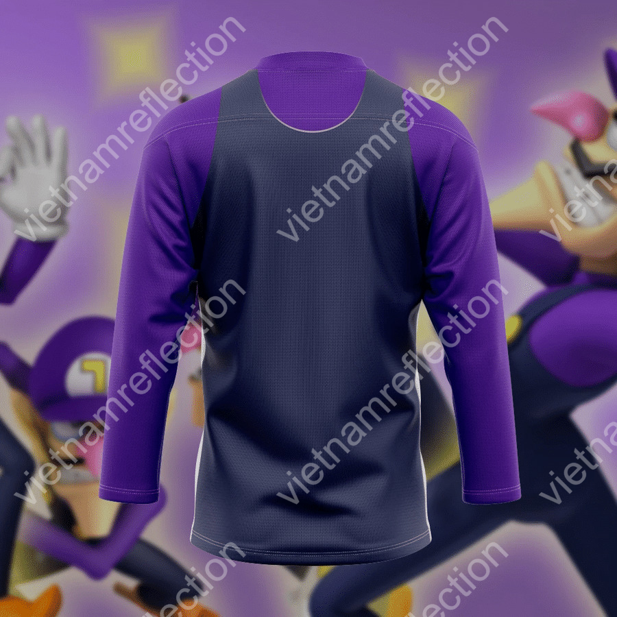 Super Mario Waluigi cosplay hockey jersey