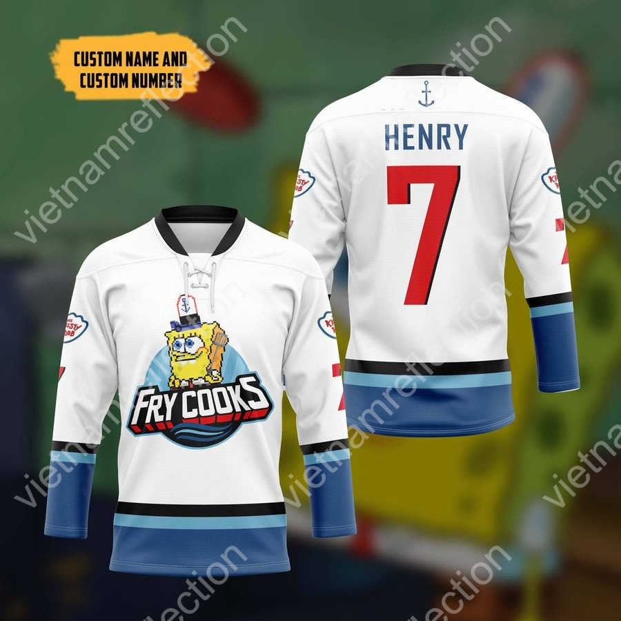 Personalized SpongeBob Fry Cook hockey jersey