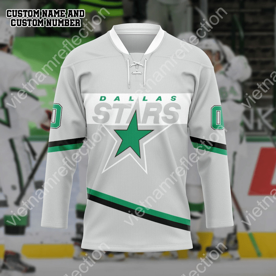 Personalized Dallas Stars NHL grey hockey jersey