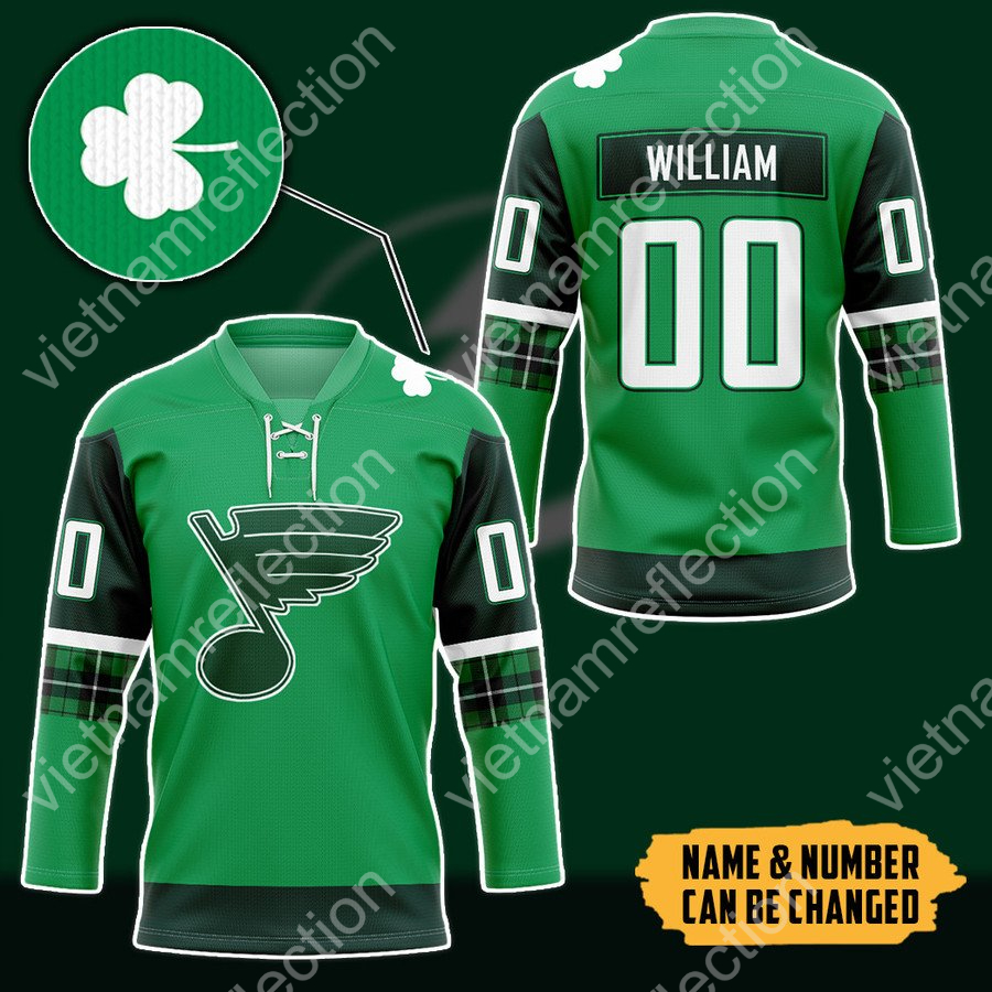 Personalized St. Patrick's Day St. Louis Blues NHL hockey jersey