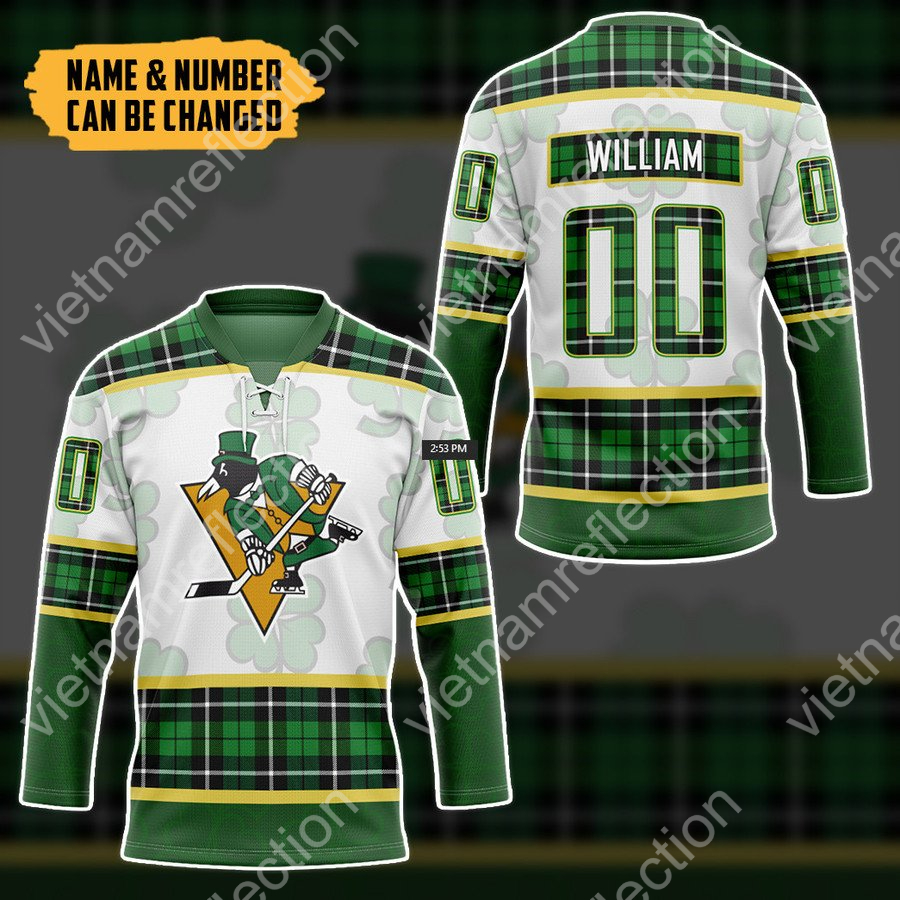 Personalized St. Patrick's Day Pittsburgh Penguins NHL hockey jersey