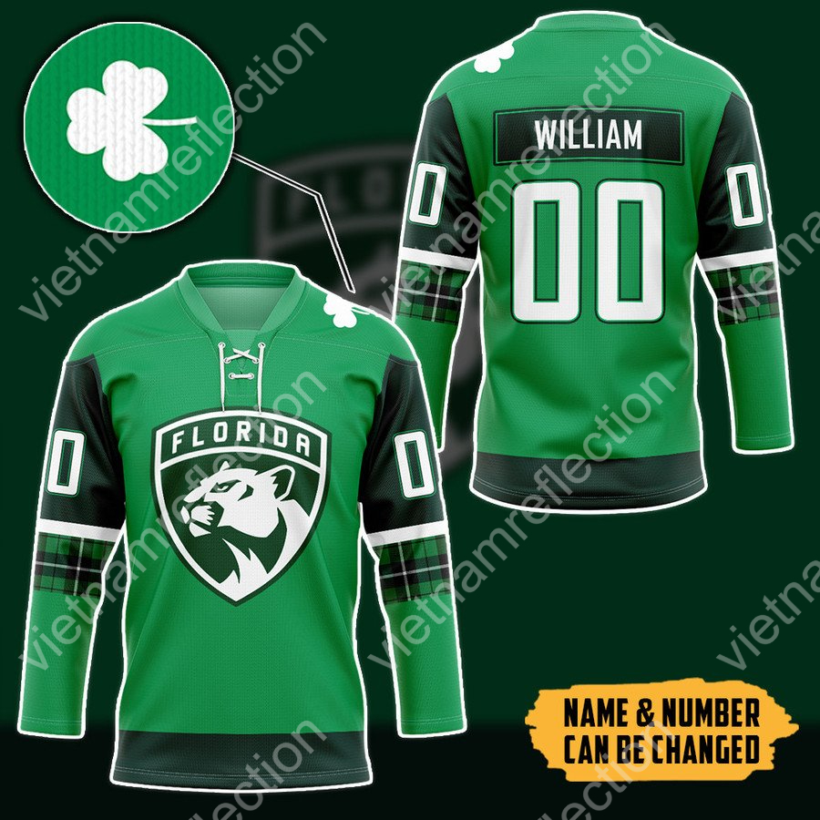 Personalized St. Patrick's Day Florida Panthers NHL hockey jersey