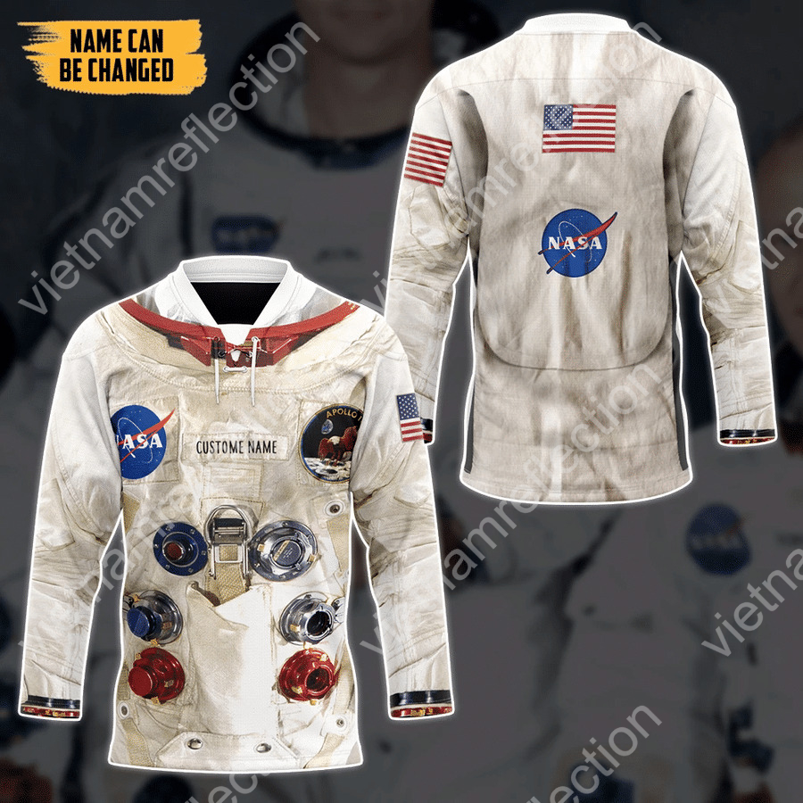 Neil Armstrong's spacesuit custom name hockey jersey