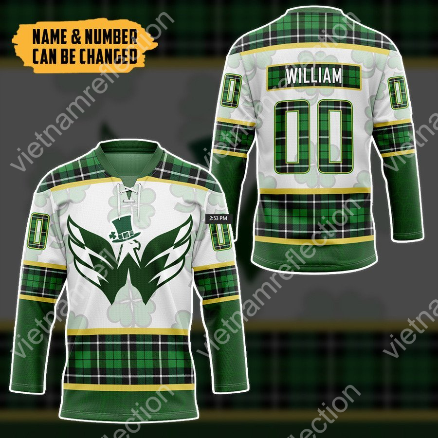 Personalized St. Patrick's Day Washington Capitals NHL hockey jersey