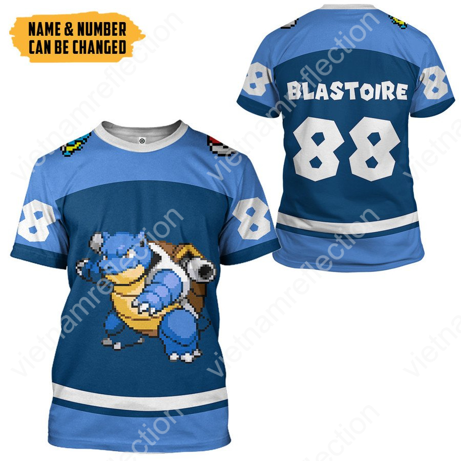 Personalized Pokemon Blastoise sport 3d hoodie t-shirt apparel