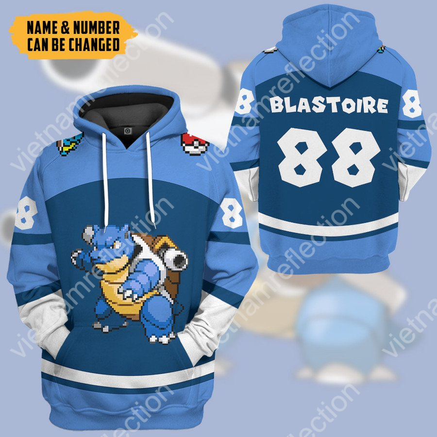 Personalized Pokemon Blastoise sport 3d hoodie t-shirt apparel