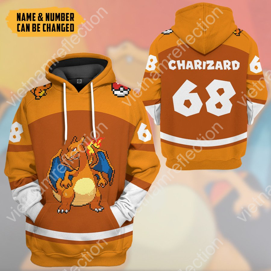 Personalized Pokemon Charizard sport 3d hoodie t-shirt apparel