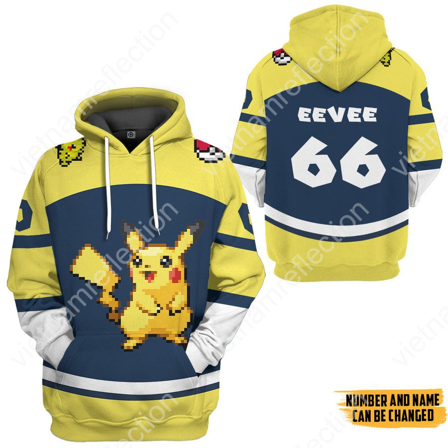 Personalized Pokemon Pikachu sport 3d hoodie t-shirt apparel