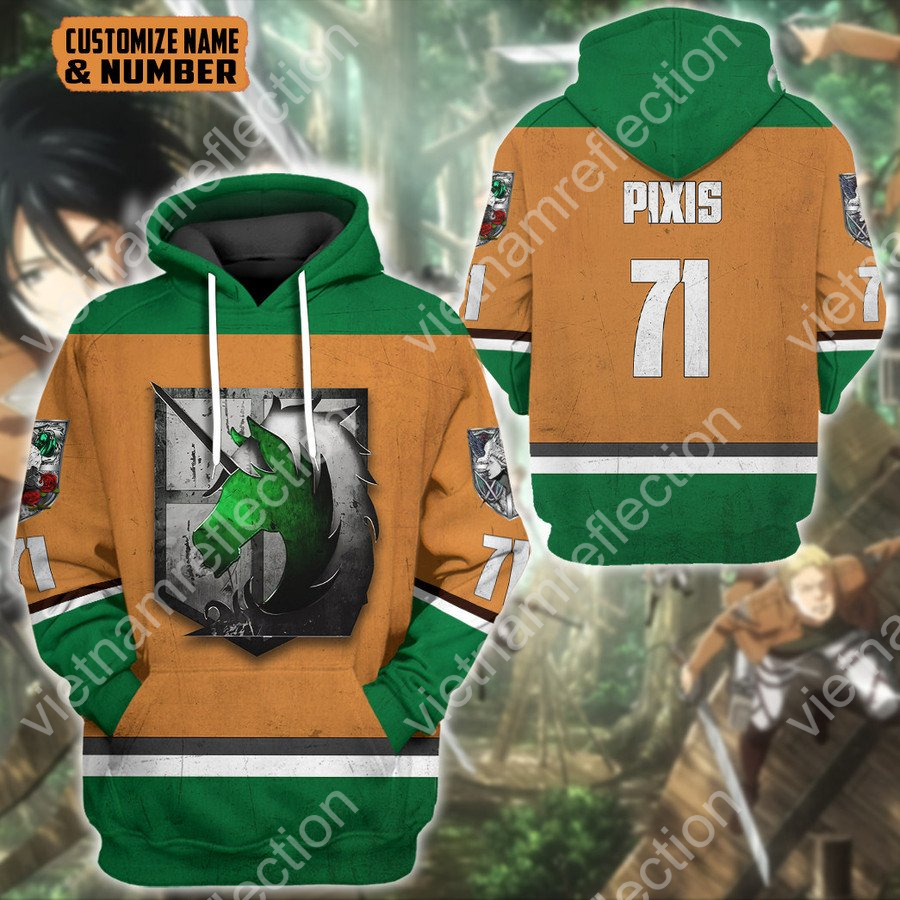 Personalized Attack On Titan Military Police 3d hoodie t-shirt apparel