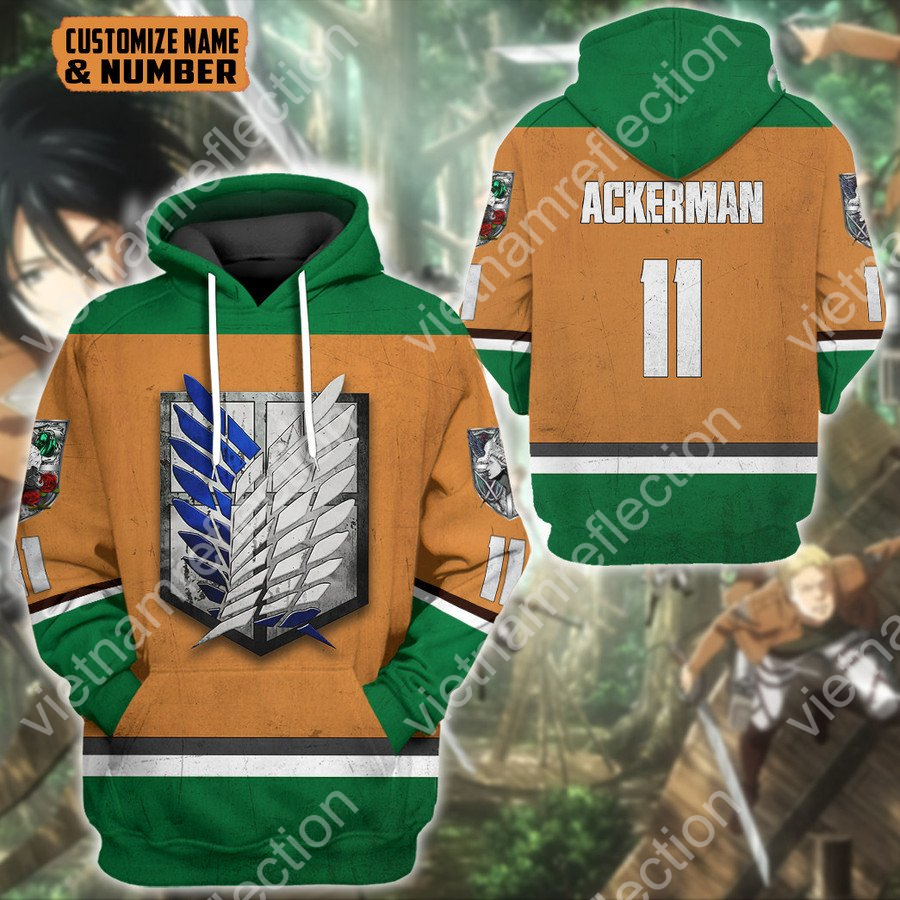 Personalized Attack On Titan Scouting Legion 3d hoodie t-shirt apparel